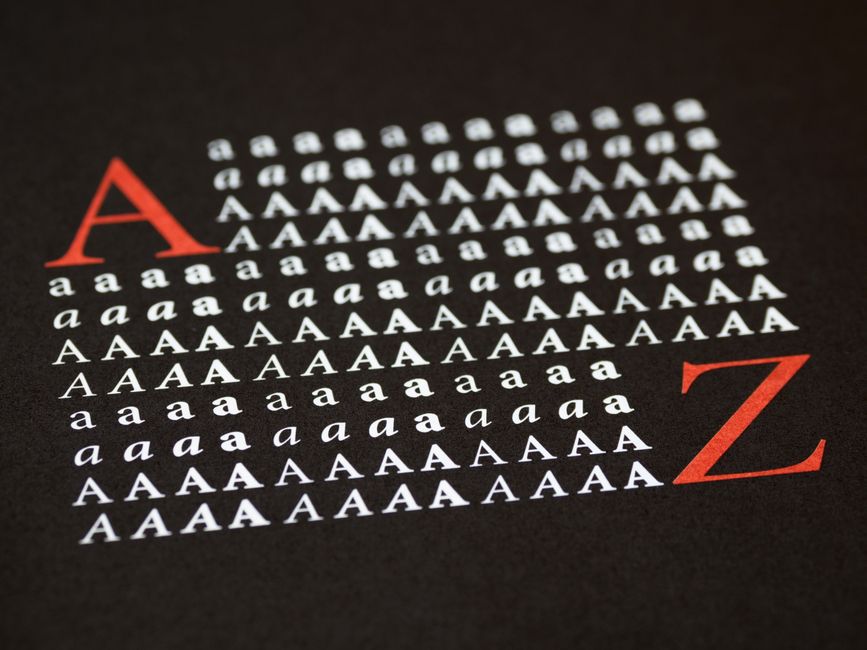 A specimen poster for a newly designed custom typeface.